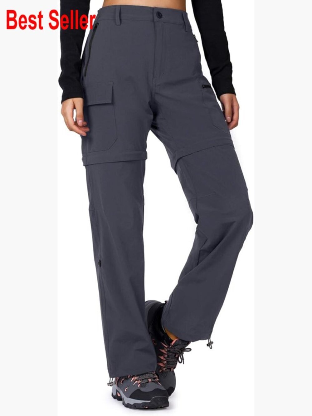 Convertible Quick-Dry Stretch Lightweight Zip-Off Hiking Pants with 5 Deep